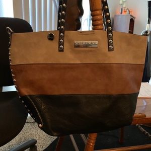 Tan, Brown, And Black studded Marc New York tote
